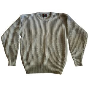 Vintage High Sierra  Mens Large Gray Ribbed Knit Crewneck Acrylic Made in Korea